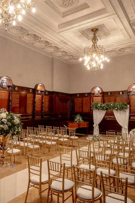 The Saloon, set up for a wedding